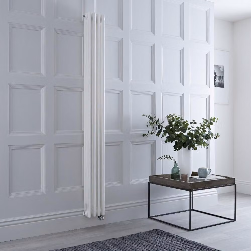 Radiatore di Design Elettrico - Verticale Triplo Tradizionale - Bianco - 1800mm x 200mm - Elemento Elettrico 1000W - senza Termostato - Regent