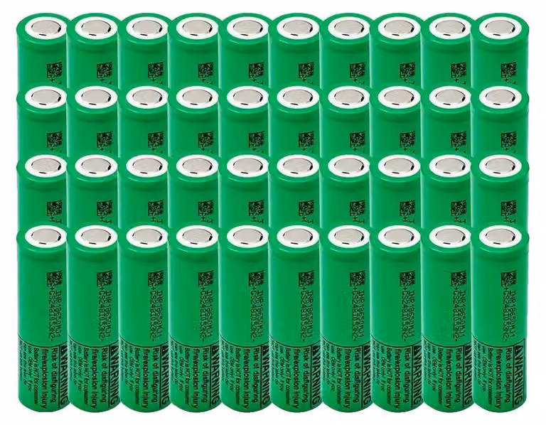 Batteria ricaricabile al litio, capacità 3500mAh, potenza 25A, confezione da 40 pezzi, 3,7 V