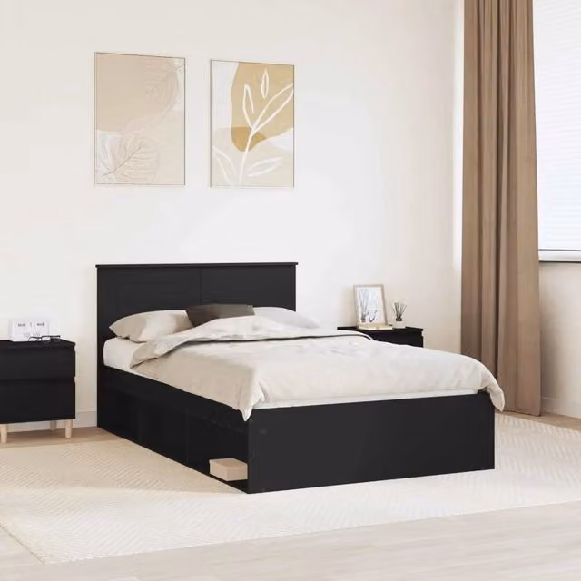 Struttura del letto Nero 135 x 190 cm Legno ingegnerizzato 3407887