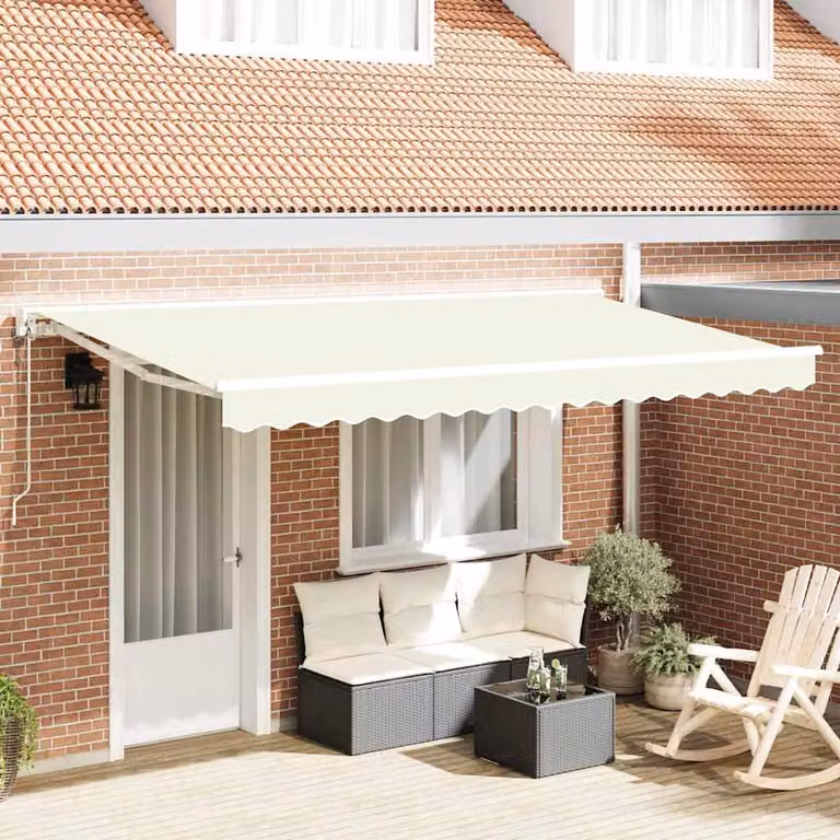 Maison Exclusive - Telaio per tenda da sole color crema 350 x 200 cm in poliestere con rivestimento in PU