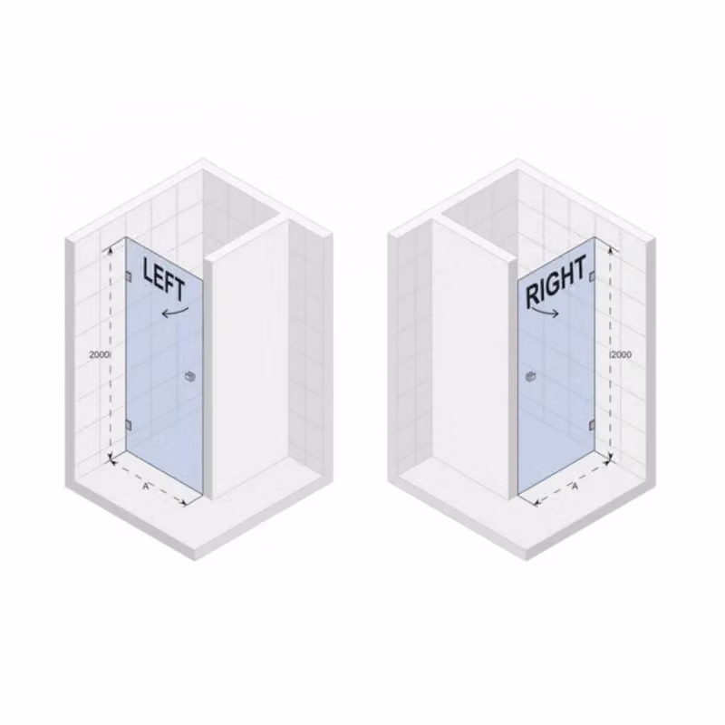 Porta doccia a battente sinistra SCANDIC NXT RIHO con cerniere cromate, vetro trasparente, L 90 cm x H 200 cm – 2