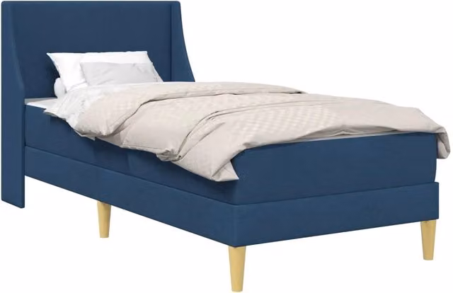Letto singolo | Letto per adulti | Struttura letto con materasso Blu 80x 200 cm Poliestere