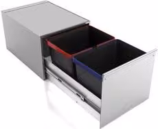 Pattumiera da incasso SYSTEM Lavenox in acciaio inox color argento con capacità 2,0 l