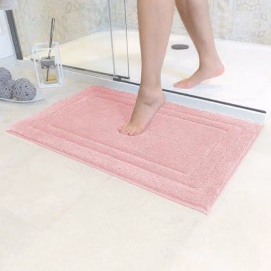 Tappetino da bagno in plastica - Assorbente e antiscivolo - Rosa - 50x80 cm