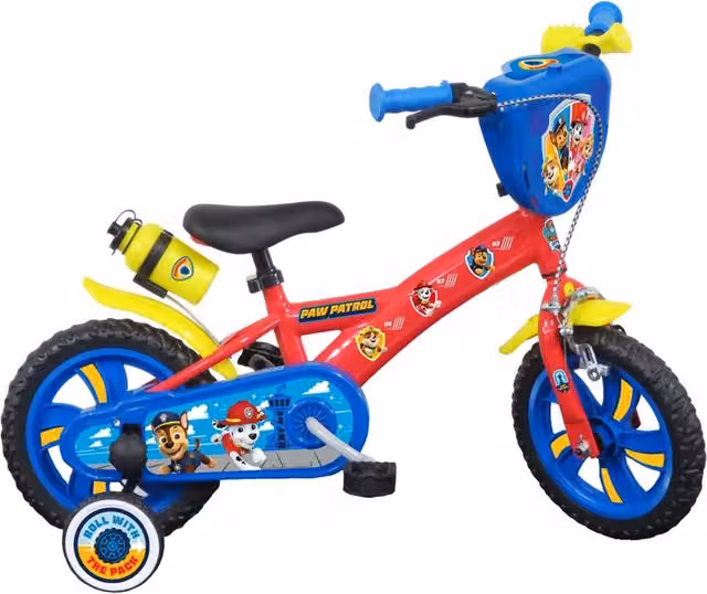 Bicicletta per bambini Paw Patrol da 12 pollici con freno caliper e stabilizzatori in acciaio Hi-Ten, colore rosso – 1