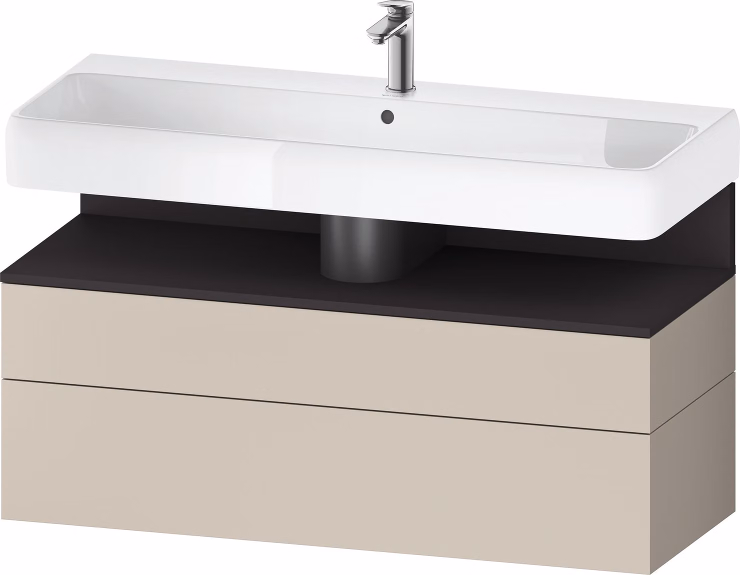 Duravit Collection One Meuble sous-lavabo, 1 tiroir et 1 tiroir, 1190x470x590mm, niche graphite super mate, QA4396080830010, QA4396080830010
