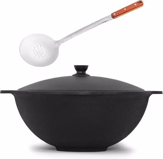 Pentola da Cottura in Acciaio Inox 22L con Spatola a Schiuma e Coperchio in Alluminio - Ideale per Stufa e Fornello