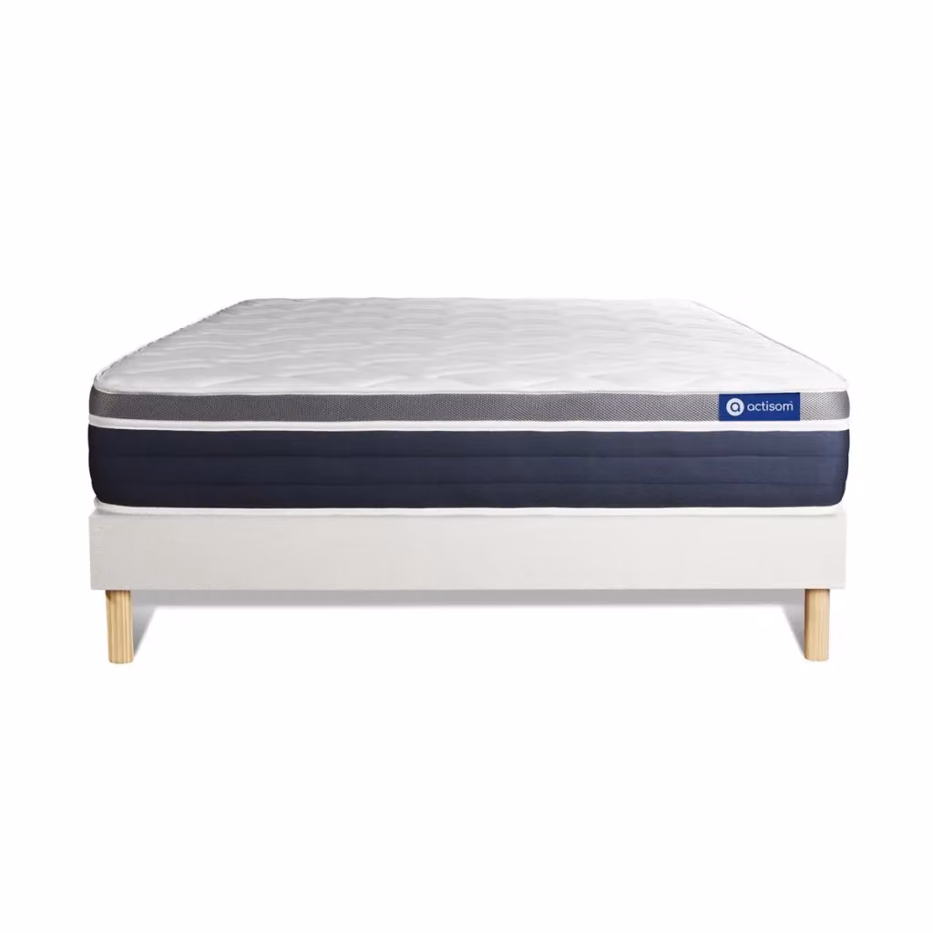 Kit rete e materasso matrimoniale Actisom Actiflex Confort Hybrid bianco L/P/H: 150 x 195 x 26 cm con memory foam e molle insacchettate – 2