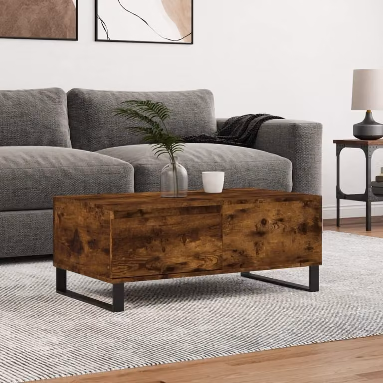 Maison Exclusive - Tavolino in rovere affumicato 90x50x36,5 cm Materiale ligneo