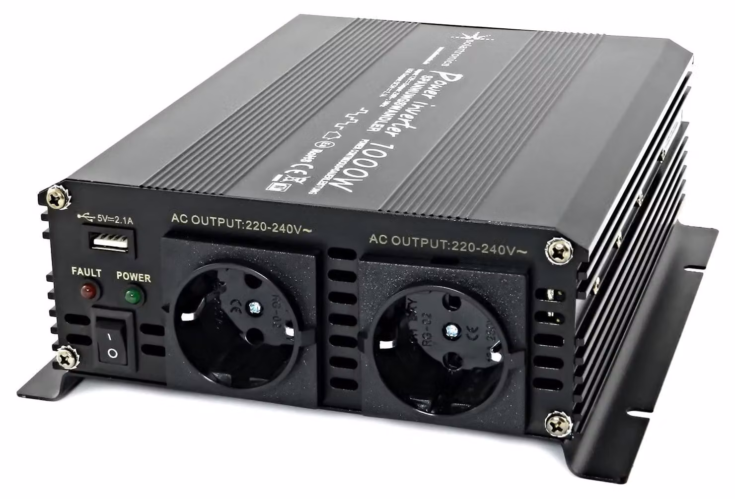 Convertitore di tensione da 12 Volt a 230 Volt, 1000 Watt, colore nero, per uso automobilistico