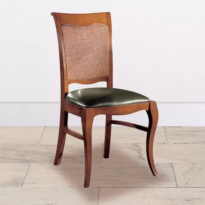 Sedia classica imbottita in paglia di Vienna e legno di faggio Mobili 2G L/P/H: 50 x 57 x 94 cm – 2