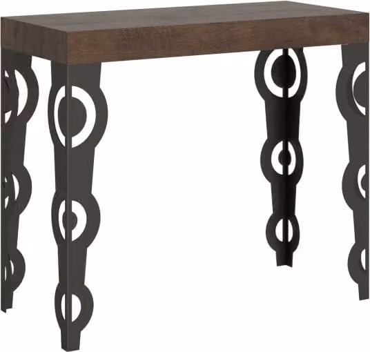 Consolle Allungabile GIORDANOSHOP in Nobilitato Marrone con Piano Pieghevole L/P/H: 90-196 x 40 x 77 cm