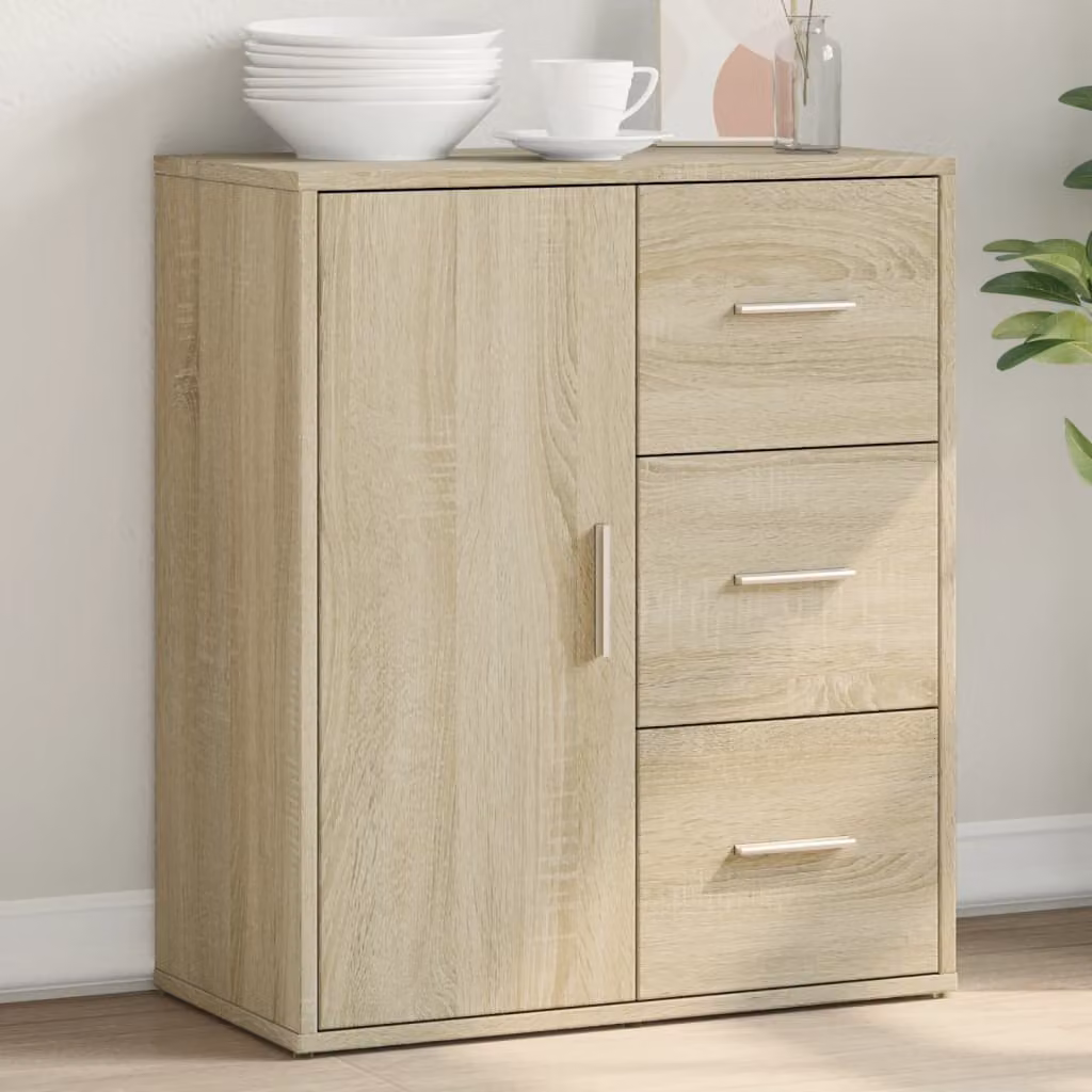 Credenza moderna vidaXL in legno multistrato color rovere sonoma, L 60 cm x P 31 cm x H 70 cm