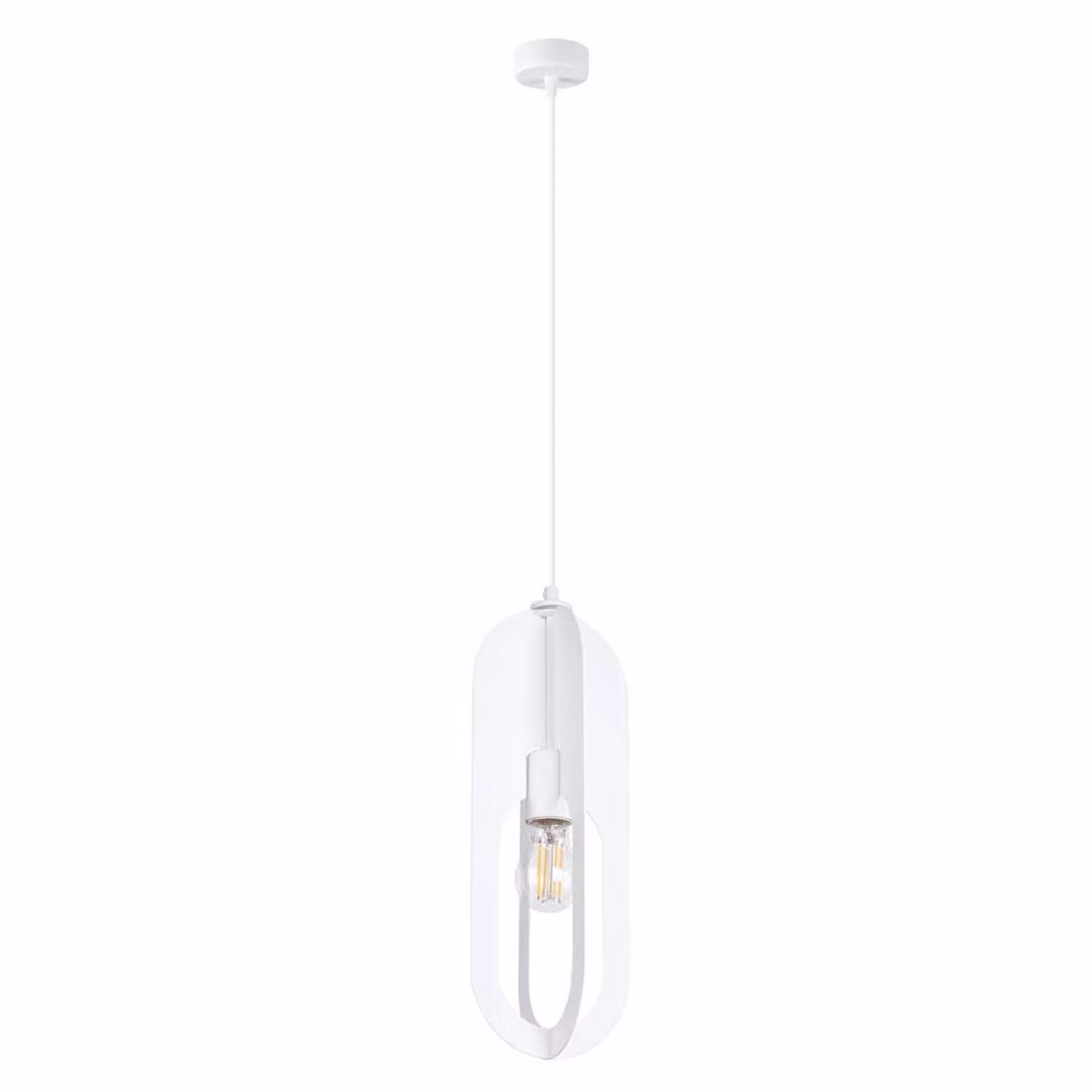 Lampada a sospensione NICUS 1 bianco 1xE27 15W acciaio 140x11x11cm Sollux Lighting