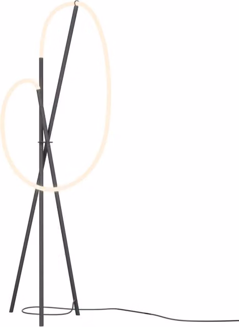 Maytoni Lampada da terra moderna Crochet 1 luce LED integrato nero alluminio