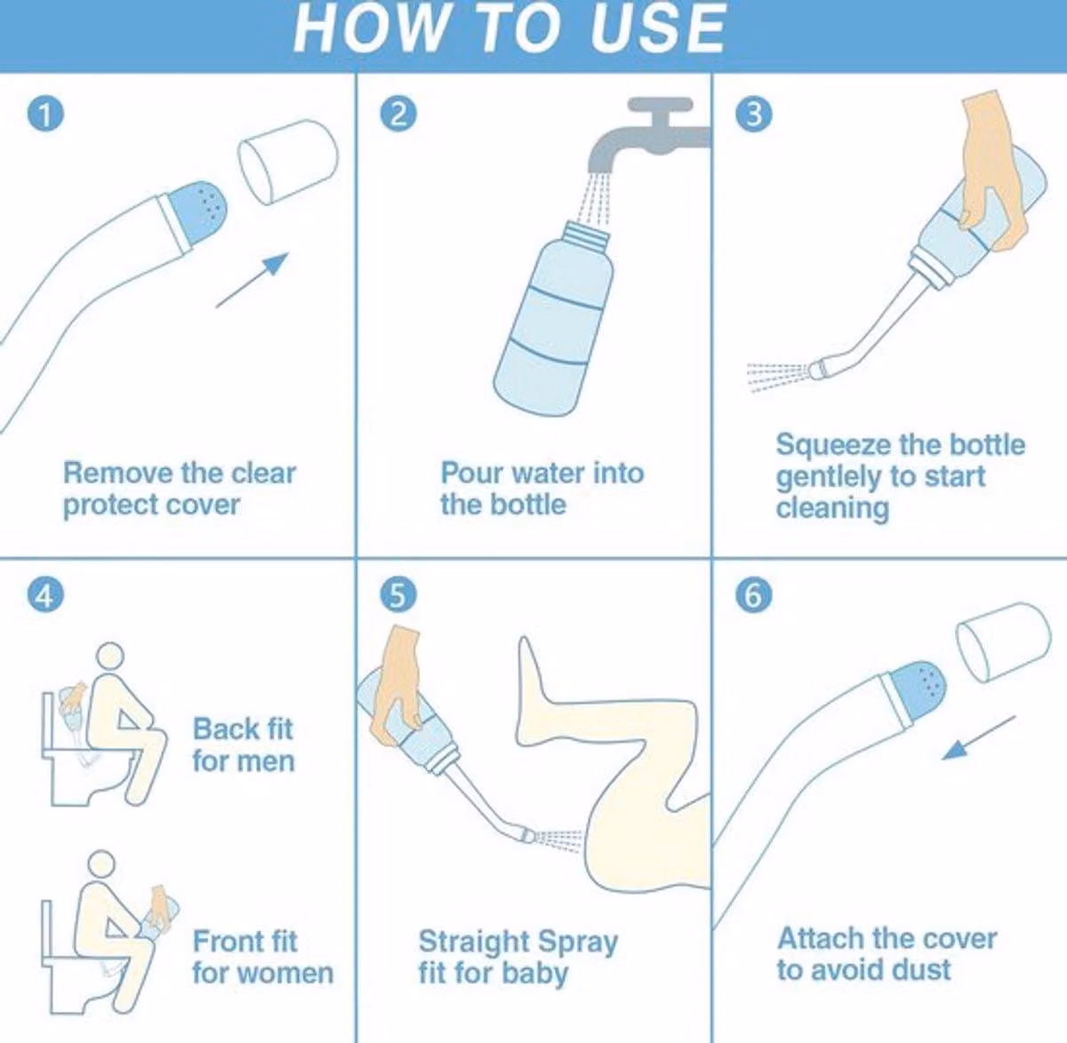 Bidet portatili - Per il post-parto - Bidet portatili - Doccia bidet portatile - Irrigatore vaginale