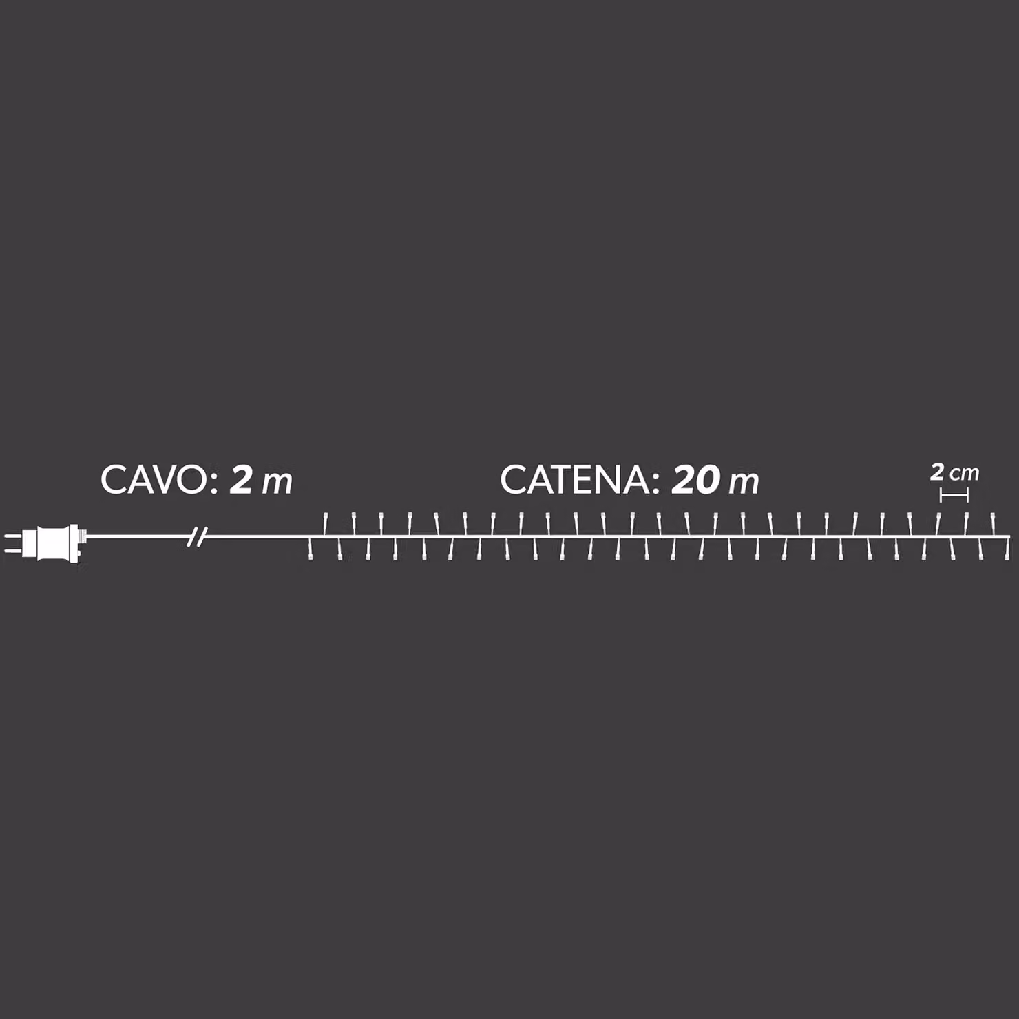 DICTROLUX Catena Luminosa Compact con 1000 LED Multicolore e Verde, Lunghezza: 20 m – 2