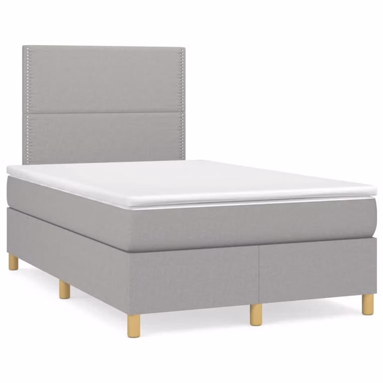 Maison Exclusive - Letto a Molle Materasso e LED Grigio Chiaro 120x190 cm Tessuto