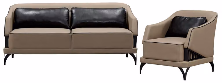 Sofagarnitur Sessel Modern Relax Exzellenz Ästhetik Eleganz Wohnzimmer 2tlg