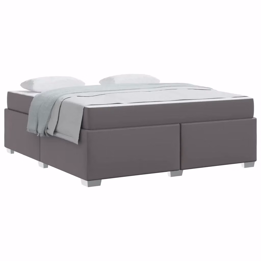 Struttura letto moderno vidaXL in ecopelle grigia con doghe in legno L: 180 cm, P: 200 cm, H: 201,5 cm – 2