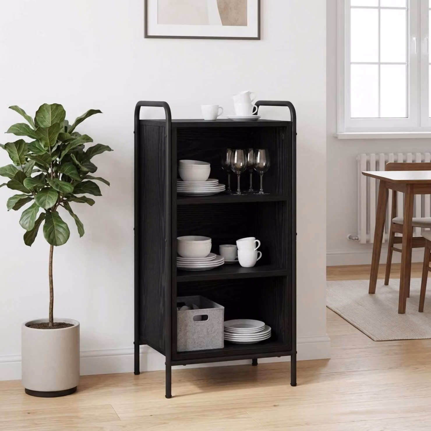vidaXL Credenza Rovere Nero 97 x 33 x 81 cm Legno ingegnerizzato