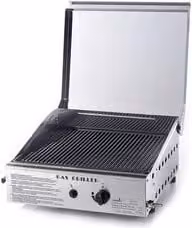 Piastra cottura a gas Ompagrill Plancha Single Duegas in acciaio inox satinato argento per GPL e metano
