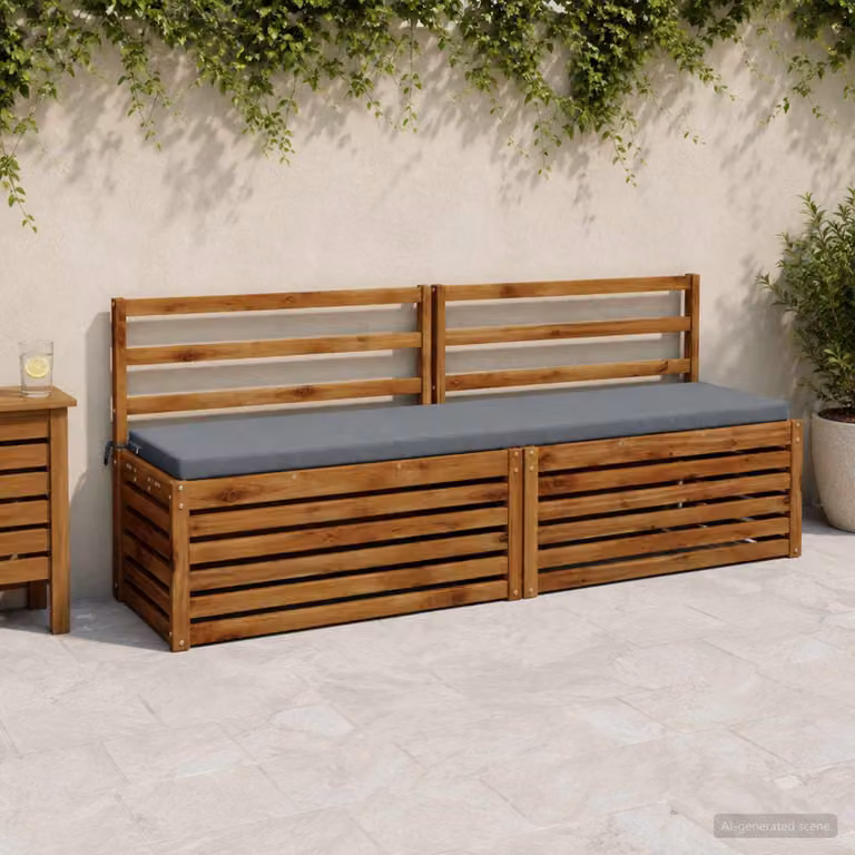 Cuscino per panchina vidaXL SOEST in poliestere blu, resistente ai raggi UV con rivestimento rimovibile, L 180 x P 40 x H 5 cm