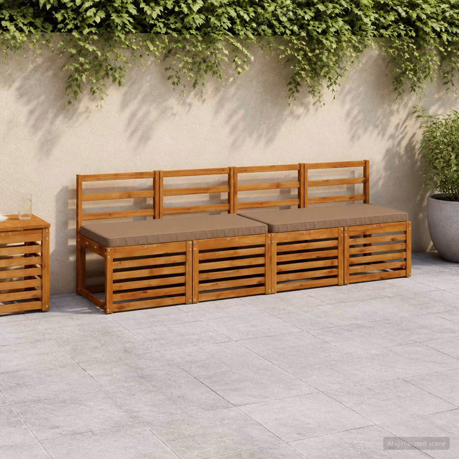 Cuscino per Panchina vidaXL VUGHT in Poliestere, Colore Tortora, Rivestimento Lavabile e Resistente ai Raggi UV