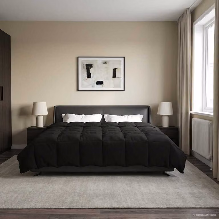 Piumino estivo traspirante e reversibile vidaXL in microfibra nero 200 x 200 cm