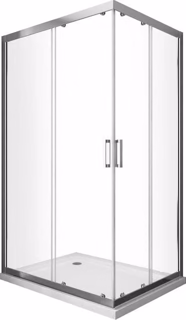 Box doccia 6 mm angolare rettangolare profilo cromo reversibile H.190 70x90