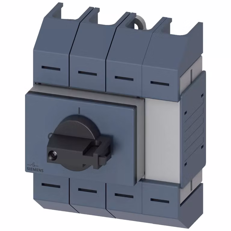 Sezionatore Siemens 63 A, serie 02, 4 poli, azionamento frontale centrale, unità completa 3KD03422LG203