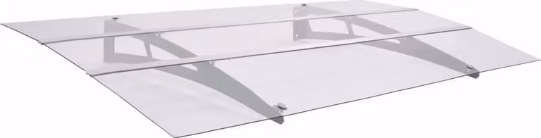 vidaXL Tettoia per porta argento e trasparente 150x90 cm PET