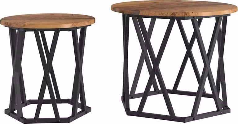 Tavolo laterale 2 pcs legno di recupero