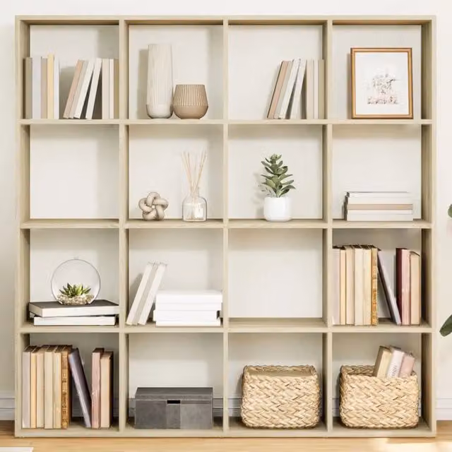 Libreria vidaXL in Legno Multistrato Rovere Sonoma, Colore Marrone e Beige, L 137,5 x P 29,0 x H 137,5 cm