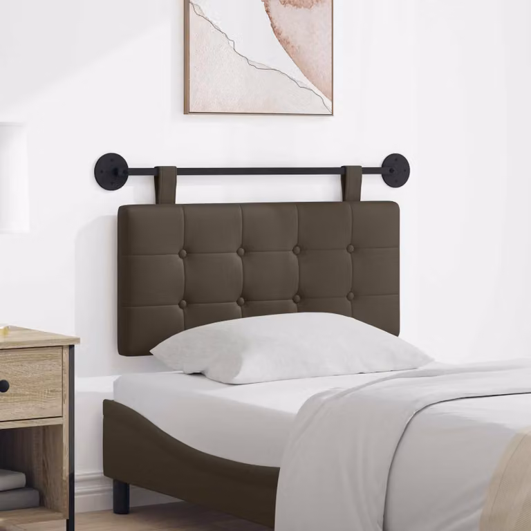 Testiera per letto sospesa vidaXL in similpelle con design geometrico, L: 90 cm, H: 55 cm, P: 7 cm, disponibile in grigio o marrone