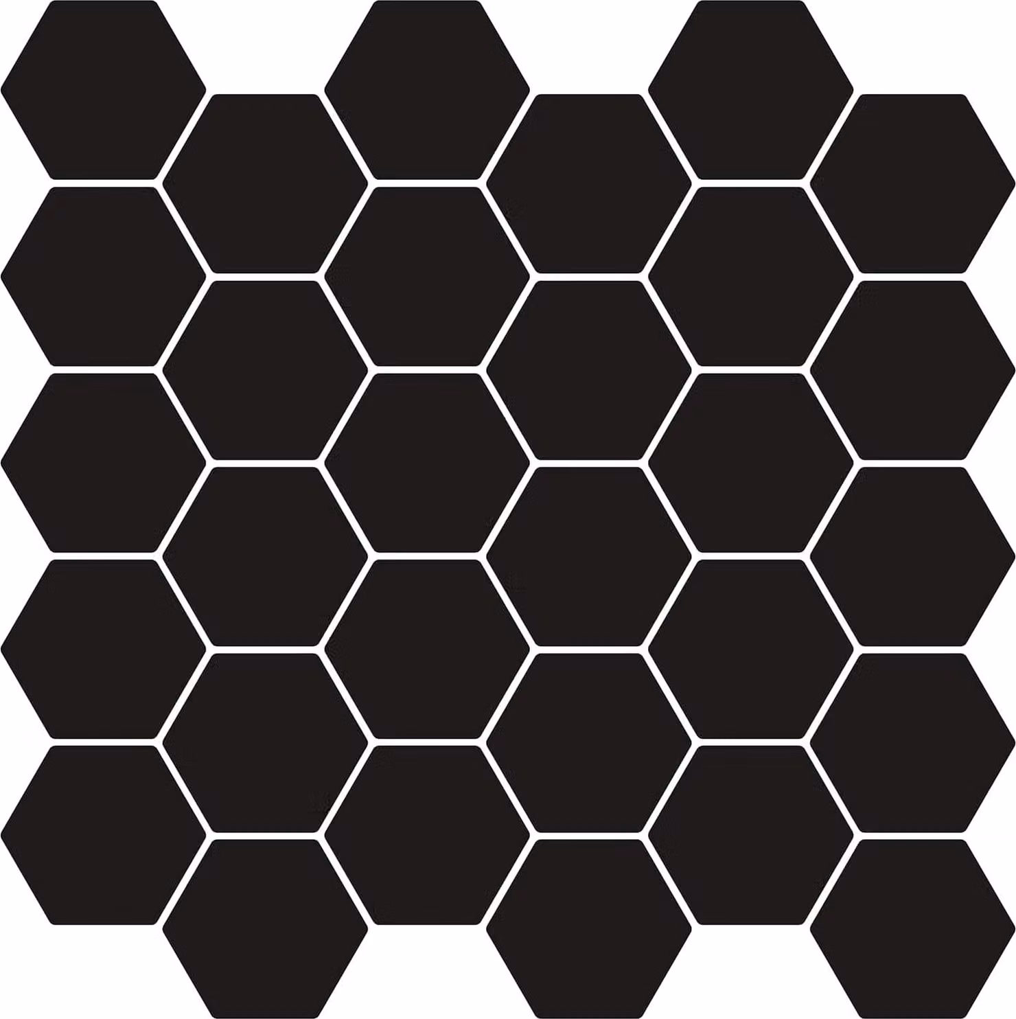 Piastrella Esagonale 20 pcs Nero 30 x 30 cm Poliuretano e PET