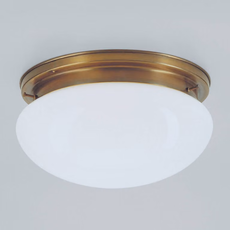 Berliner Messinglampen Plafoniera soffitto Harry, dimmerabile, Ottone / Oro, Soggiorno / Sala da pranzo, Metallo, Antico, Plafoniera
