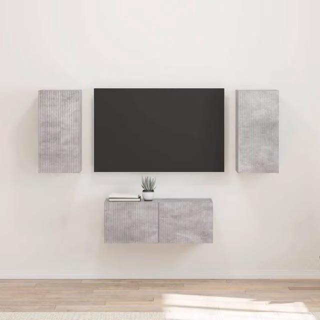 Set mobile TV 6 pz Grigio cemento Legno ingegnerizzato 3409063