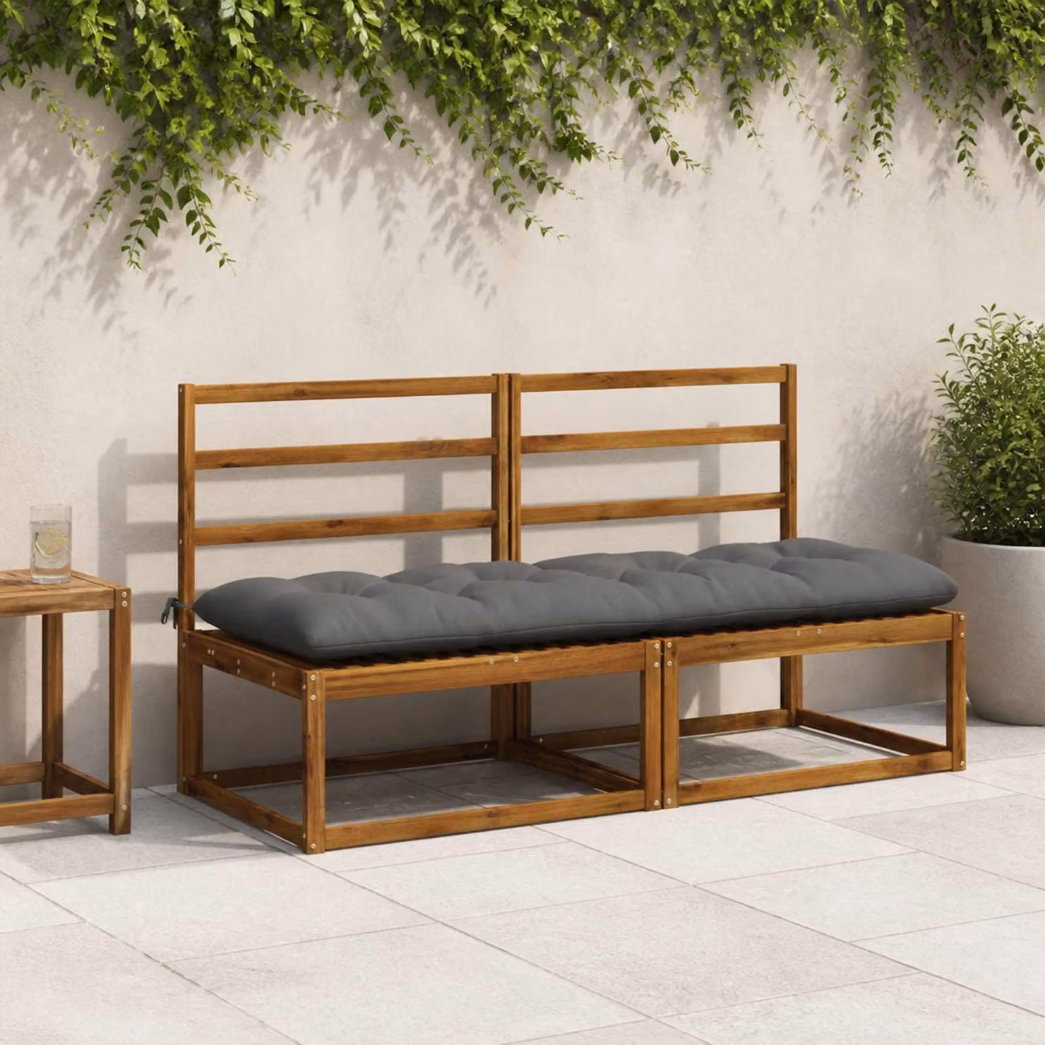 vidaXL Cuscino per panchina VIANEN 100% Poliestere Grigio