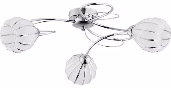 Lampada a sospensione con bracci ricurvi REDA cromata-argento 3xE14x10W in metallo, dimensioni: 22x52x52 cm, IP20 Alfa
