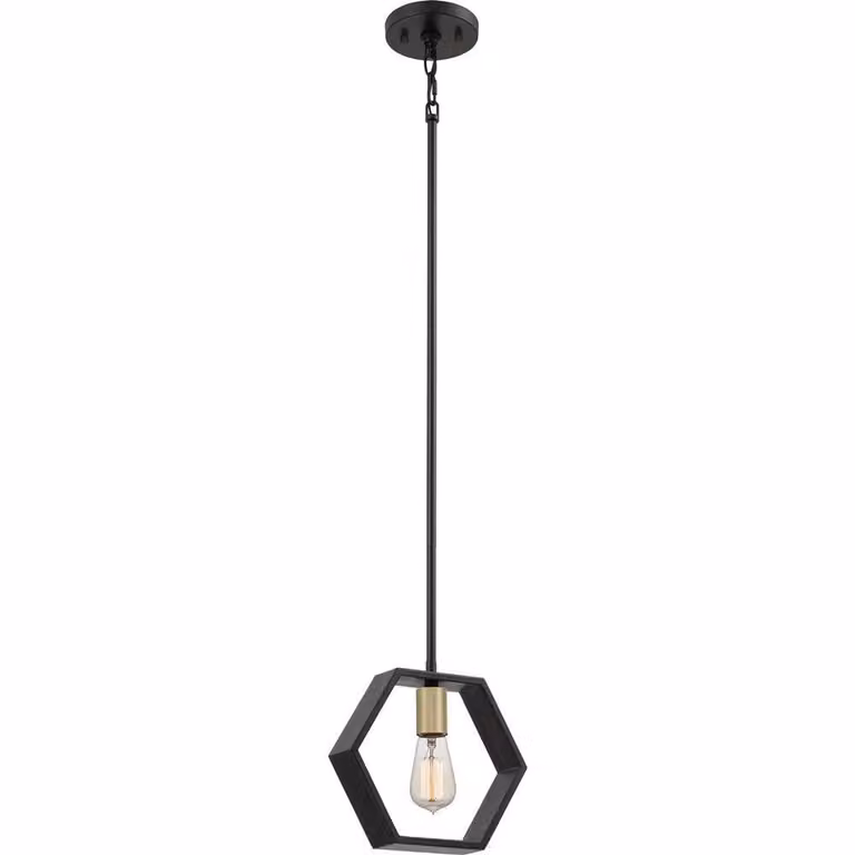 Sospensione Industrial Nordica Bismarck Acciaio Nero Terra 1 Luce E27