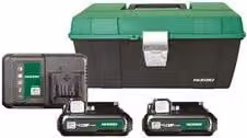 Set di 2 batterie HiKOKI HKA901240V 12V da 4Ah con caricabatterie, colore verde