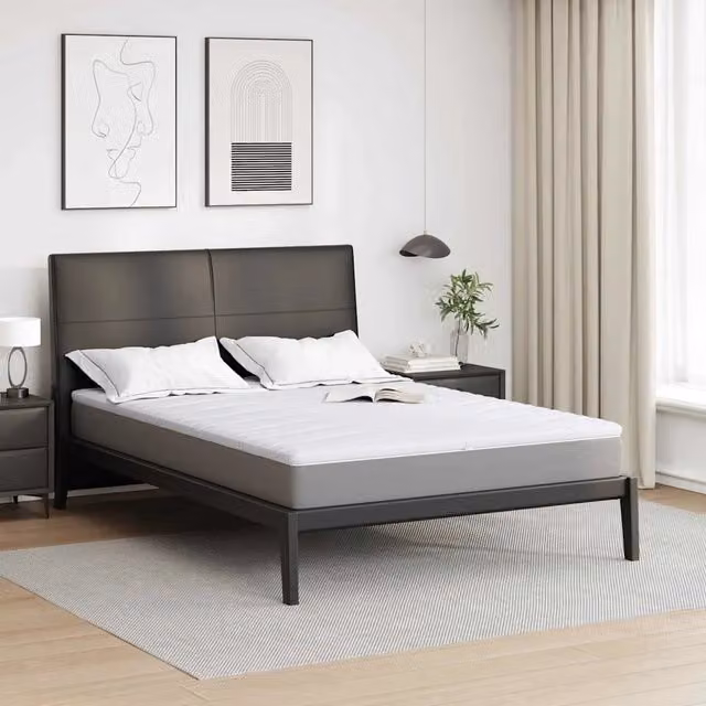 Topper per materasso-Materassino Bianco 140 x 200 cm Tessuto a maglia 338768