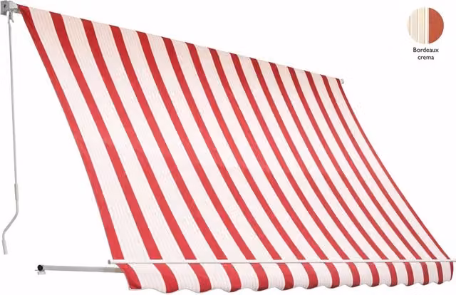 TENDA DA SOLE A CADUTA 3X2,5M BORDEAUX/CREMA