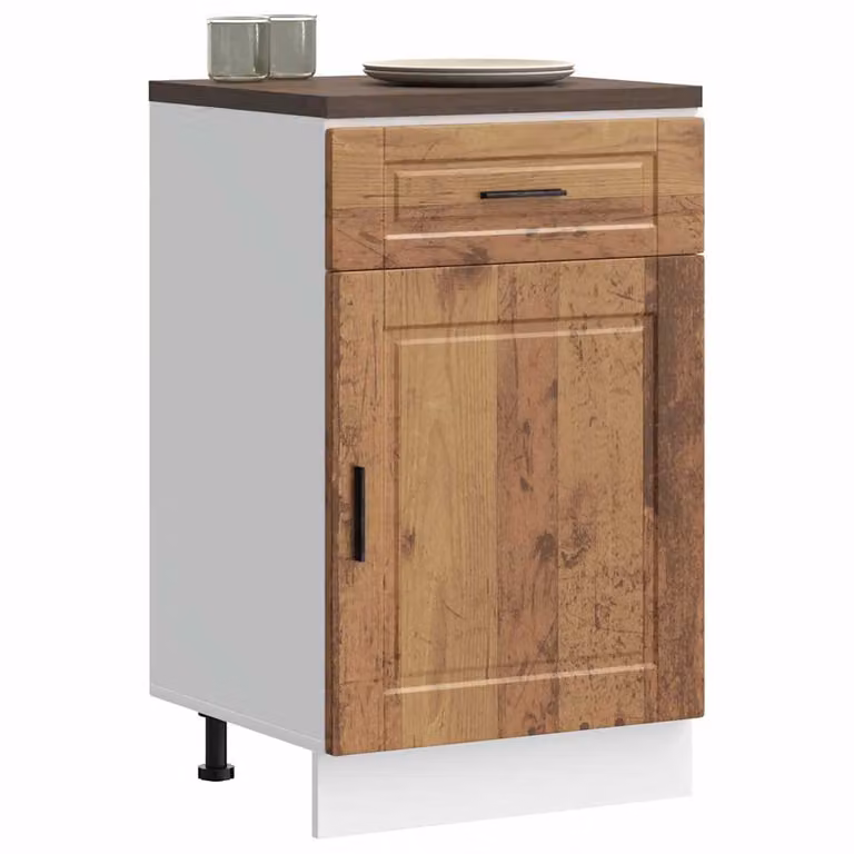 Base da cucina moderna vidaXL in legno multistrato e MDF, colore marrone, L: 46 cm, P: 50 cm, H: 81,5 cm