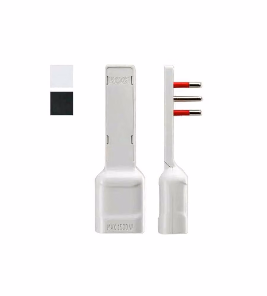Adattatore Diritto 10A 2P+T Nero Ultrapiatto Rosi