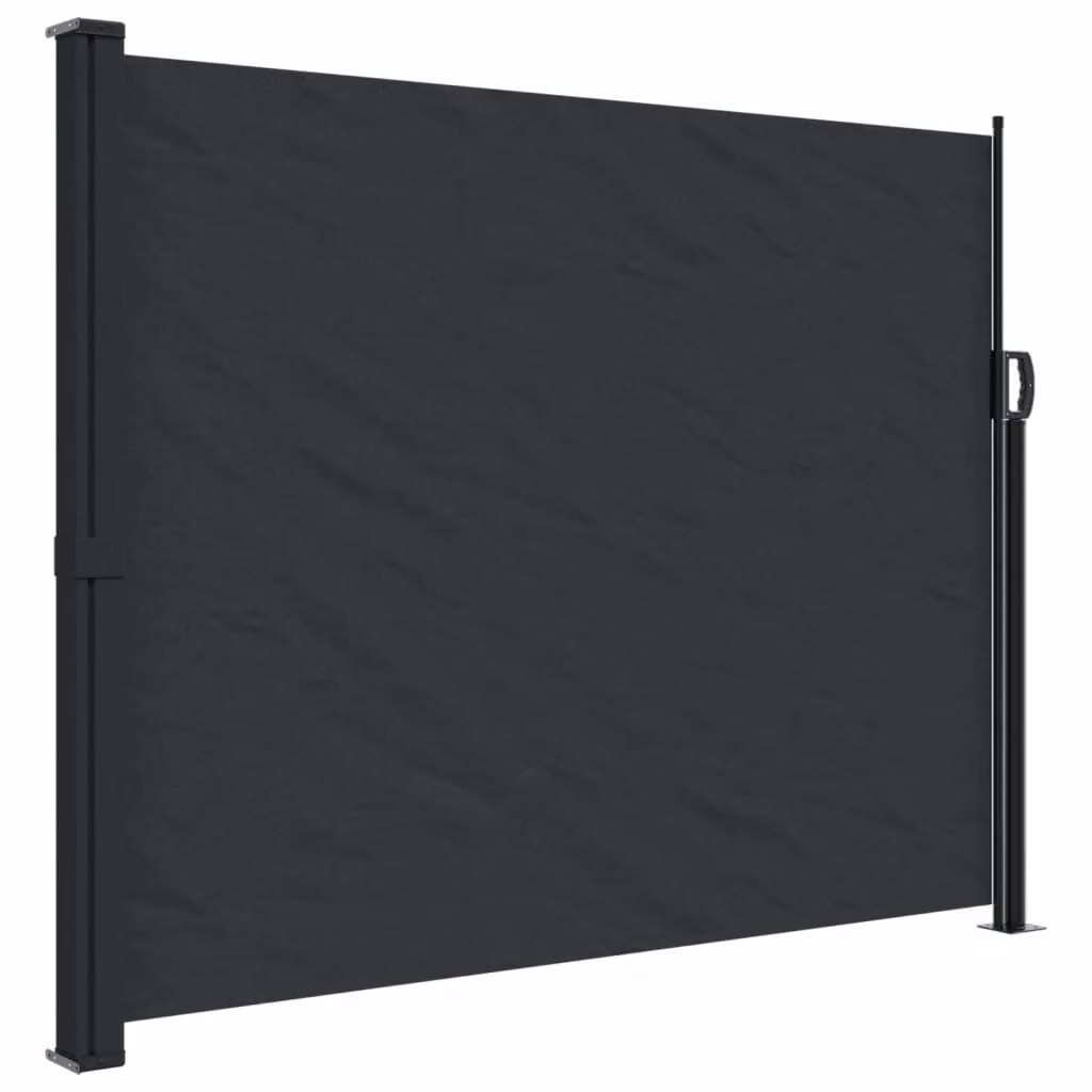 Tenda da Sole Laterale Retrattile Nera 160x600 cm