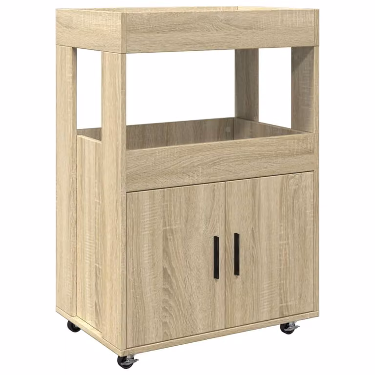 Carrello Bar Rovere Sonoma 60x39,5x89 cm in Legno Multistrato