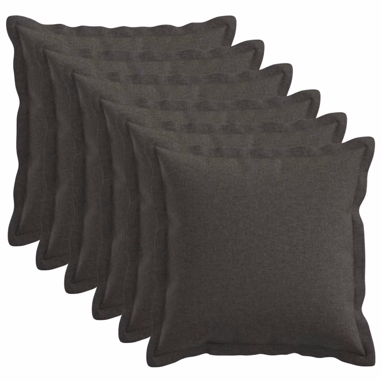 Set di 6 federe quadrate vidaXL HOUTEN Grigio, L/P: 50 x 50 cm