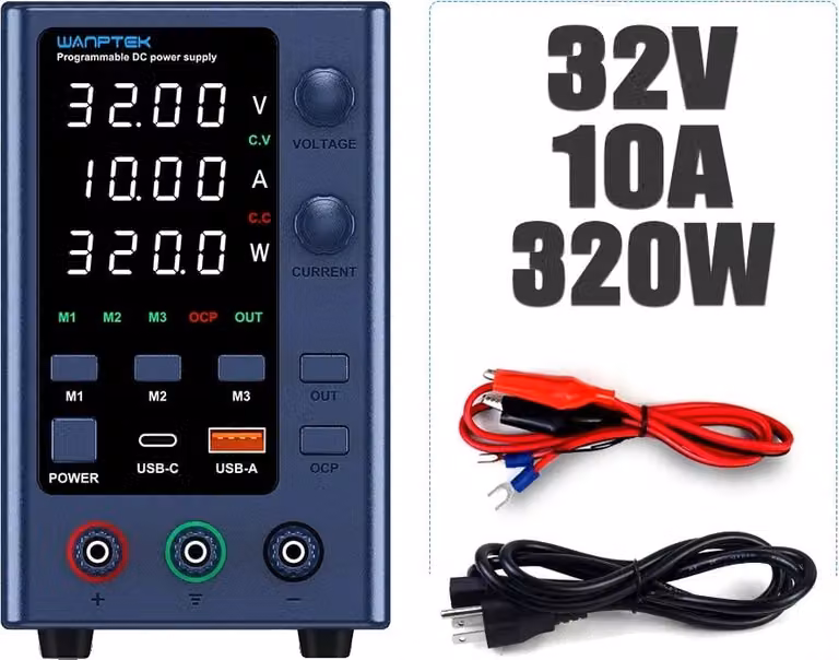Alimentatore CC regolabile, uscita 32 V, corrente massima 10 A, EPS3210 32V10A